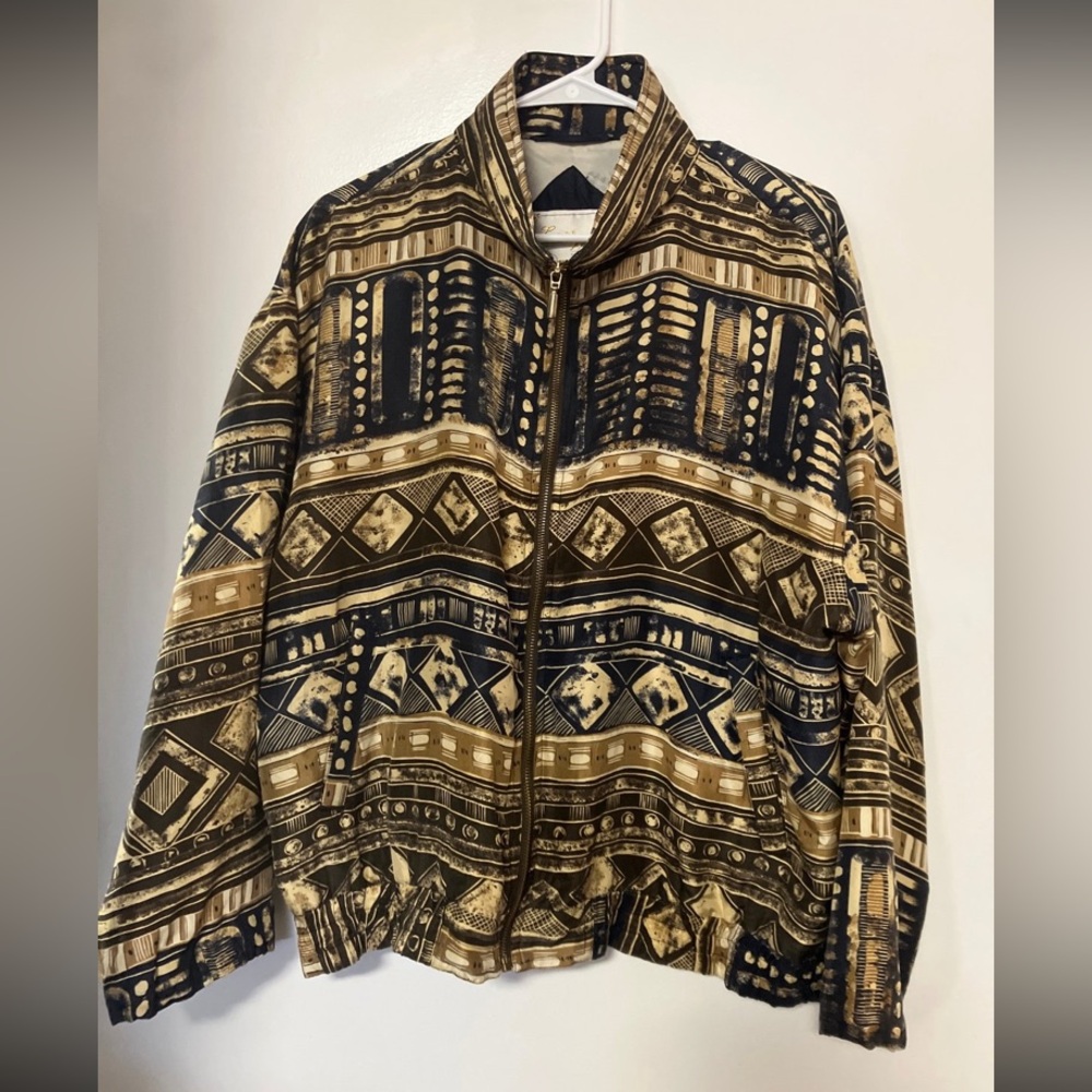 Vintage silk zip up jacket
